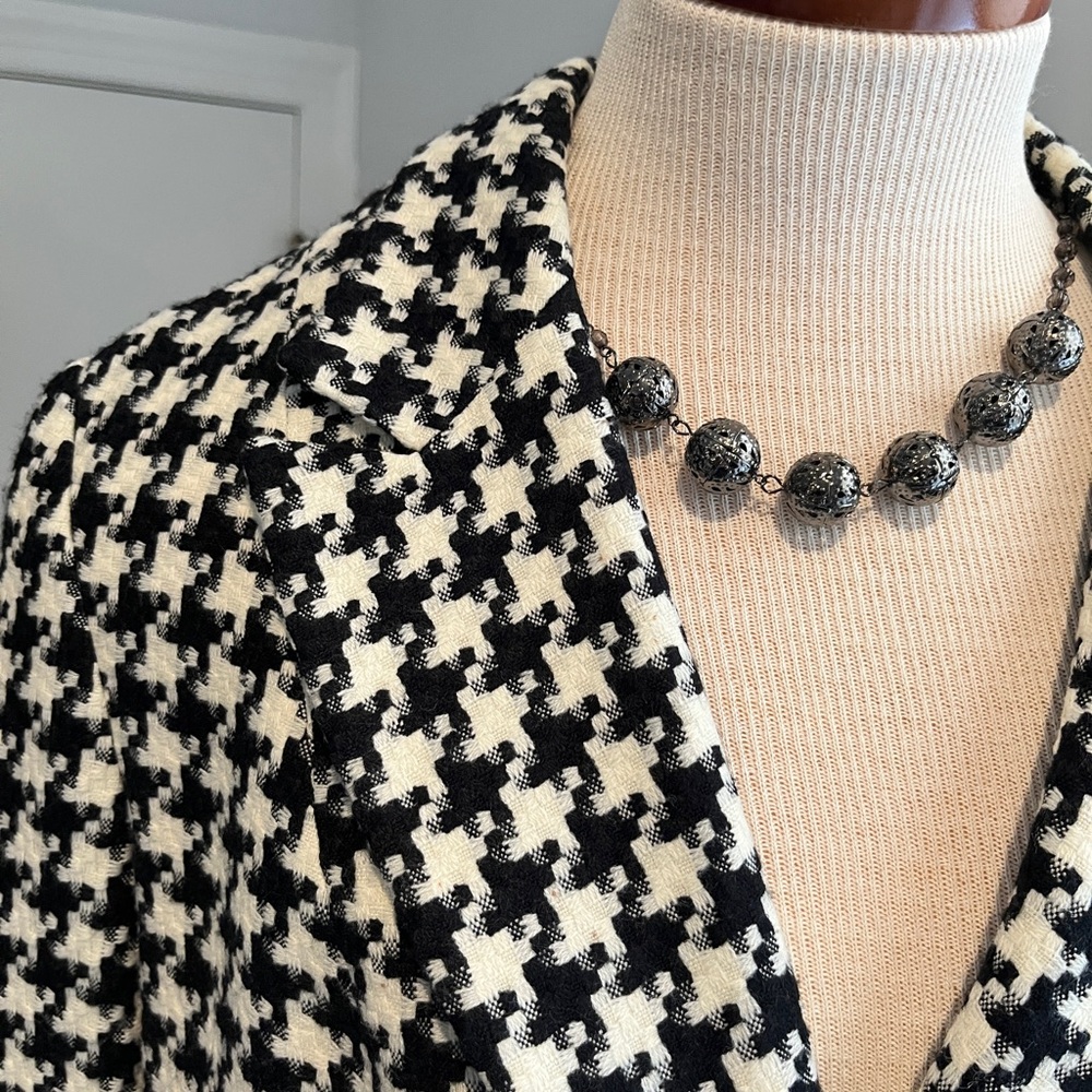 Black and White Blazer Houndstooth Blazer - Picture 2 of 9